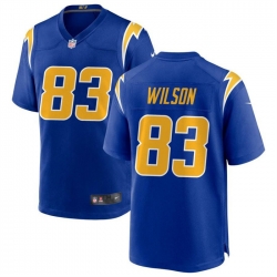 Men Los Angeles Chargers 83 Pokey Wilson Royal Stitched Game Jersey