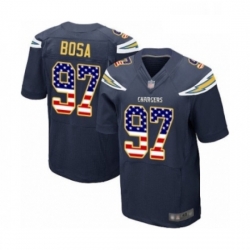 Men Los Angeles Chargers 97 Joey Bosa Elite Navy Blue Home USA Flag Fashion Football Jersey