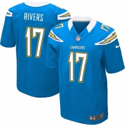 Men Nike Los Angeles Chargers 17 Philip Rivers Elite Electric Blue Alternate NFL Jersey