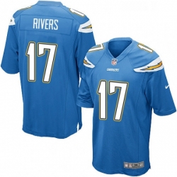 Men Nike Los Angeles Chargers 17 Philip Rivers Game Electric Blue Alternate NFL Jersey