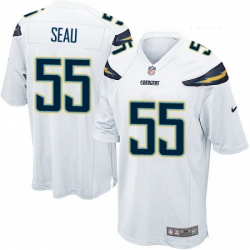 Men Nike Los Angeles Chargers 55 Junior Seau Game White NFL Jersey