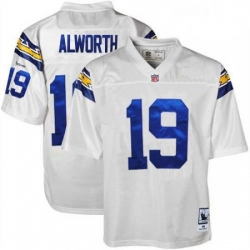 Mitchell And Ness Los Angeles Chargers 19 Lance Alworth Authentic White 1984 Throwback NFL Jersey