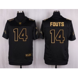 Nike Chargers #14 Dan Fouts Black Mens Stitched NFL Elite Pro Line Gold Collection Jersey