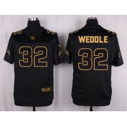 Nike Chargers #32 Eric Weddle Black Mens Stitched NFL Elite Pro Line Gold Collection Jersey