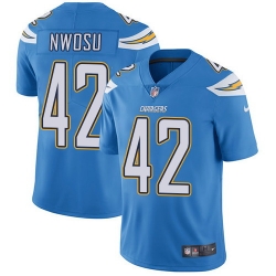 Nike Chargers #42 Uchenna Nwosu Electric Blue Alternate Mens Stitched NFL Vapor Untouchable Limited Jersey