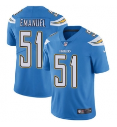 Nike Chargers #51 Kyle Emanuel Electric Blue Alternate Mens Stitched NFL Vapor Untouchable Limited Jersey