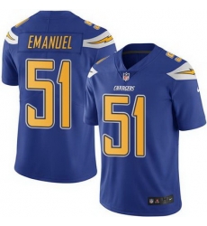 Nike Chargers #51 Kyle Emanuel Electric Blue Mens Stitched NFL Limited Rush Jersey