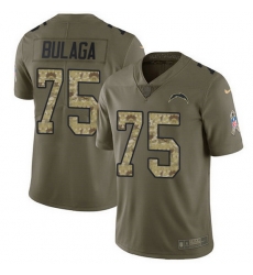 Nike Chargers 75 Bryan Bulaga Olive Camo Men Stitched NFL Limited 2017 Salute To Service Jersey