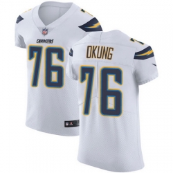 Nike Chargers #76 Russell Okung White Mens Stitched NFL Vapor Untouchable Elite Jersey