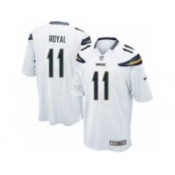 Nike San Diego Chargers 11 Eddie Royal White Elite NFL Jersey