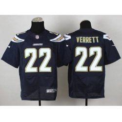 Nike San Diego Chargers 22 Jason Verrett Dark Blue Elite NFL Jersey