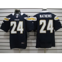 Nike San Diego Chargers 24 Ryan Mathews Dark Blue Elite NFL Jersey