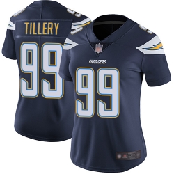 Chargers 99 Jerry Tillery Navy Blue Team Color Women Stitched Football Vapor Untouchable Limited Jersey