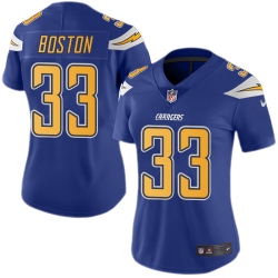 Nike Chargers #33 Tre Boston Electric Blue Womens Stitched NFL Limited Rush Jersey