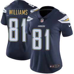 Womens Nike Chargers #81 Mike Williams Navy Blue Team Color  Stitched NFL Vapor Untouchable Limited Jersey