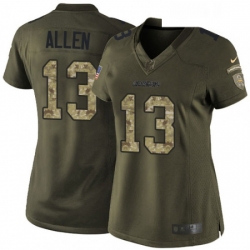 Womens Nike Los Angeles Chargers 13 Keenan Allen Elite Green Salute to Service NFL Jersey