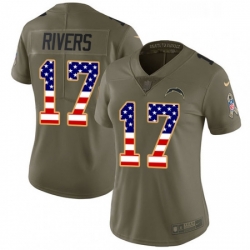 Womens Nike Los Angeles Chargers 17 Philip Rivers Limited OliveUSA Flag 2017 Salute to Service NFL Jersey