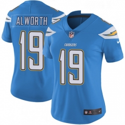 Womens Nike Los Angeles Chargers 19 Lance Alworth Electric Blue Alternate Vapor Untouchable Limited Player NFL Jersey