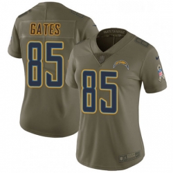 Womens Nike Los Angeles Chargers 85 Antonio Gates Limited Olive 2017 Salute to Service NFL Jersey