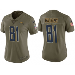 womens chargers mike williams olive 2017 salute to service jersey