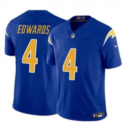 Youth Los Angeles Chargers 4 Gus Edwards Royal 2024 F U S E Vapor Untouchable Limited Stitched Jersey