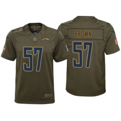 youth chargers jatavis brown olive 2017 salute to service jersey