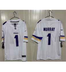 Men Minnesota Vikings 1 Kyler Murray White 2026 Vapor Untouchable Limited Stitched Jersey Men Minnesota Vikings 1 Kyler Murray White 2026 Vapor Untouchable Limited Stitched Jersey