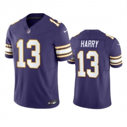 Men Minnesota Vikings 13 N 27Keal Harry Purple 2023 F U S E  Throwback Vapor Untouchable Limited Stitched Jersey