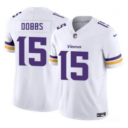 Men Minnesota Vikings 15 Josh Dobbs White 2023 F U S E  Vapor Untouchable Limited Stitched Jersey