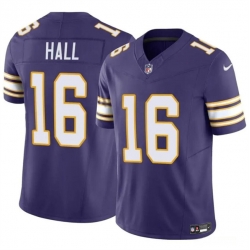 Men Minnesota Vikings 16 Jaren Hall Purple 2023 F U S E  Vapor Untouchable Throwback Limited Stitched Jersey