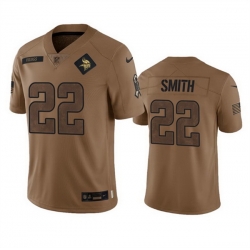 Men Minnesota Vikings 22 Harrison Smith 2023 Brown Salute To Service Limited Stitched Jersey
