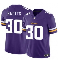 Men Minnesota Vikings  30 Shaleak Knotts Purple 2026 Draft F U S E  Vapor Untouchable Limited Stitched Jersey