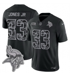 Men Minnesota Vikings  33 Aaron Jones Sr  Black F U S E  2026 Salute to Service Limited Stitched Football Jersey