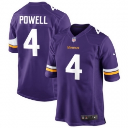 Men Minnesota Vikings 4 Brandon  Powell Purple Vapor Untouchable Stitched Jersey