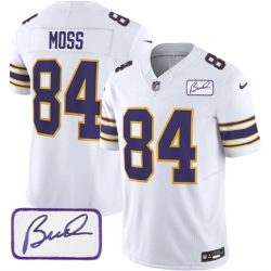 Men Minnesota Vikings 84 Randy Moss White 2023 F U S E Bud Grant Patch Limited Stitched Jersey