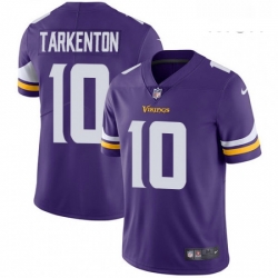 Mens Nike Minnesota Vikings 10 Fran Tarkenton Purple Team Color Vapor Untouchable Limited Player NFL Jersey