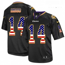 Mens Nike Minnesota Vikings 14 Stefon Diggs Elite Black USA Flag Fashion NFL Jersey