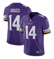Mens Nike Minnesota Vikings 14 Stefon Diggs Purple Team Color Vapor Untouchable Limited Player NFL Jersey