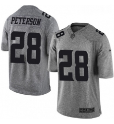Mens Nike Minnesota Vikings 28 Adrian Peterson Limited Gray Gridiron NFL Jersey