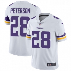 Mens Nike Minnesota Vikings 28 Adrian Peterson White Vapor Untouchable Limited Player NFL Jersey