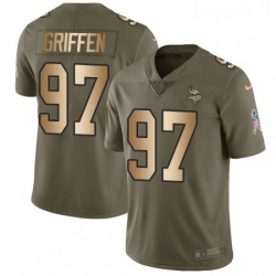 Mens Nike Minnesota Vikings 97 Everson Griffen Limited OliveGold 2017 Salute to Service NFL Jersey