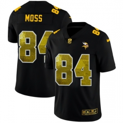 Minnesota Vikings 84 Randy Moss Men Black Nike Golden Sequin Vapor Limited NFL Jersey