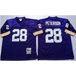 Mitchell&Ness Vikings 28 Adrian Peterson Purple Throwback Stitched NFL Jersey