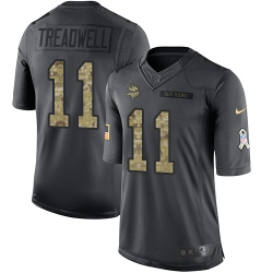 Nike Vikings #11 Laquon Treadwell Black Mens Stitched NFL Limited 2016 Salute To Service Jersey