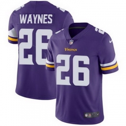 Nike Vikings #26 Trae Waynes Purple Team Color Mens Stitched NFL Vapor Untouchable Limited Jersey