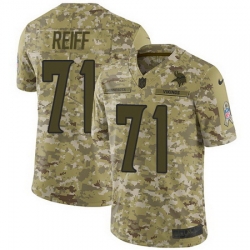 Nike Vikings #71 Riley Reiff Camo Mens Stitched NFL Limited 2018 Salute To Service Jersey