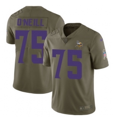 Nike Vikings #75 Brian O Neill Olive Mens Stitched NFL Limited 2017 Salute To Service Jersey