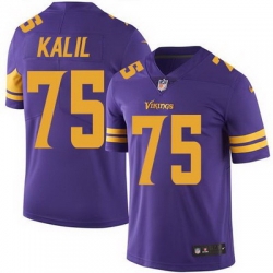 Nike Vikings #75 Matt Kalil Purple Mens Stitched NFL Limited Rush Jersey