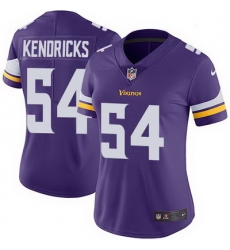 Nike Vikings #54 Eric Kendricks Purple Team Color Womens Stitched NFL Vapor Untouchable Limited Jersey