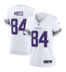 Women Minnesota Vikings 84 Randy Moss White Winter Warrior Limited Stitched Jersey